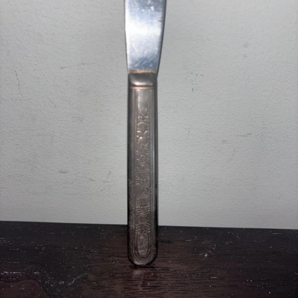 Vintage | Silver‎ Plated | Dinner Knife | Floral Handle